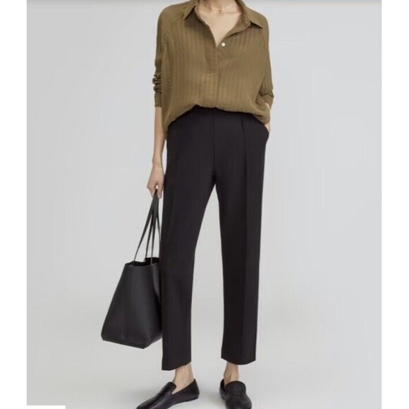 Everlane The Dream Pant Black Knit Trouser Pants Pull On Women’s Size XXS NWT - Picture 2 of 14